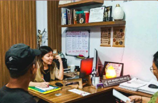 Office interior with a view